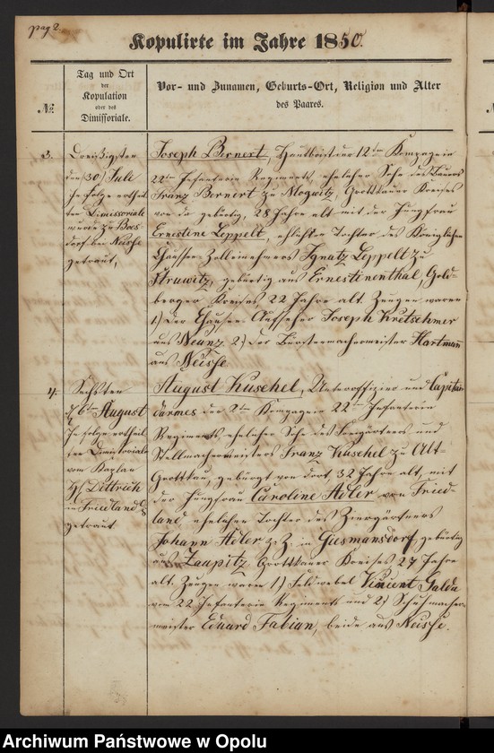 image.from.unit "Katholisches Militair Trauungs-Buch für das Königliche 22-te Infanterie Regiment"