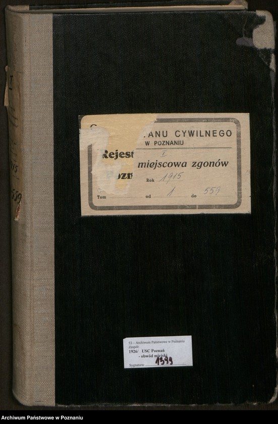 Obraz 2 z jednostki "Księga miejscowa zgonów tom I [Rejestr główny zgonów]"