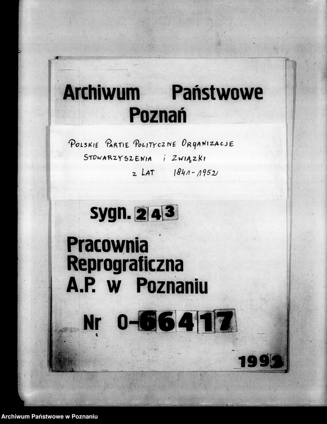 Obraz 1 z jednostki "Sprawy różne: korespondencja, życiorysy członków zarządu, spisy książek, wycinki prasowe"