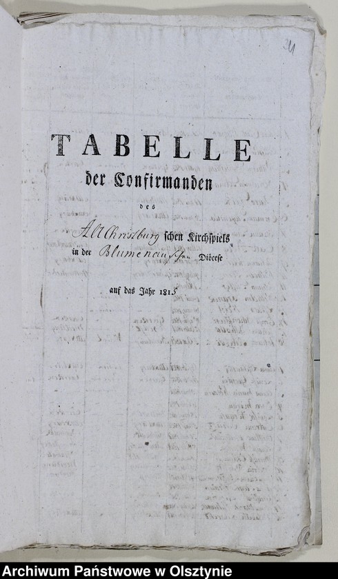 image.from.unit.number "Tabelle der Confirmanden des Alt Christburgschen Kirchspiel in der Blumenauschen Diözese 1814-1818, 1821-1822, 1825-1826, 1840, 1842, 1944-1845"