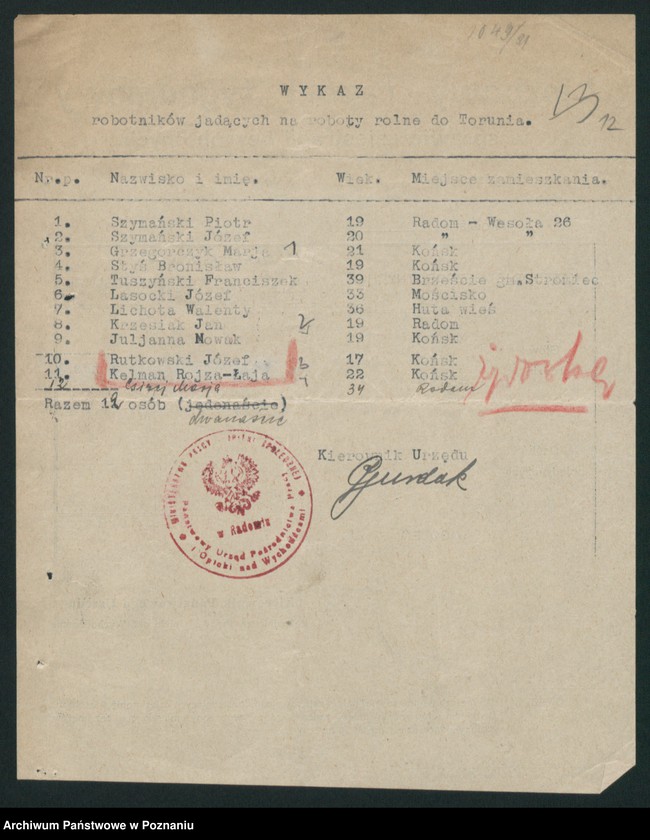 Obraz 13 z jednostki "[Robotnicy sezonowi zatrudnieni w rolnictwie]"