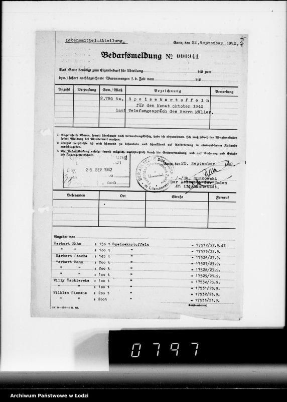 image.from.unit.number "Lebensmitteleinkauf. Aufträge, [Lieferscheinen und Rechnungen] 17526-17545. [Zamówienia i dostawa ziemiopłodów do Getta]"