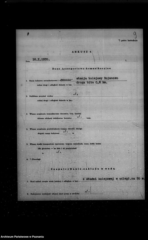 image.from.unit.number "Kwestionariusz Gazowni Miejskiej w Bojanowie powiat rawicki"