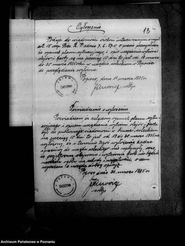 Obraz 17 z jednostki "Zatwierdzenie zakładu przemysłowego /olejarni, fabryk farb i pokostów/ J. Zabilskiego w Popowie powiat szamotulski"