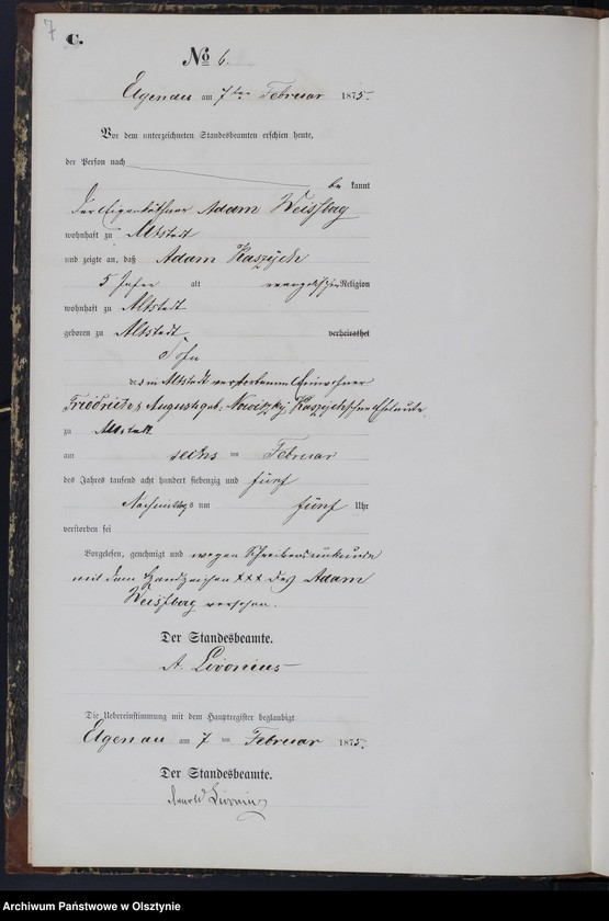 image.from.unit.number "Sterbe-Neben-Register Nr 1 - 65"