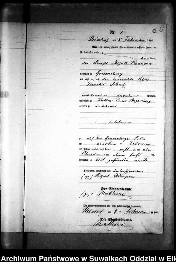 image.from.unit.number "Sterbe-Neben-Register des Preussischen Standes-Amtes Gr. Strengeln Kreis Angerburg"