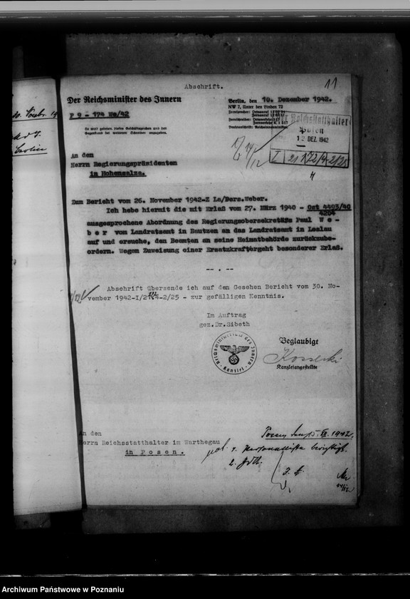 Obraz 15 z jednostki "Abordnung und Versetzung der Beamten"