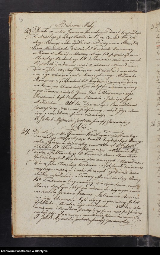 image.from.unit.number "Duplikat Kościoła Parafialnego Janowieckiego składający się z trzech Oddziałow to jest Ak Urodzenia Zaslubienia i Zejścia na Rok 1838 przeznaczony"