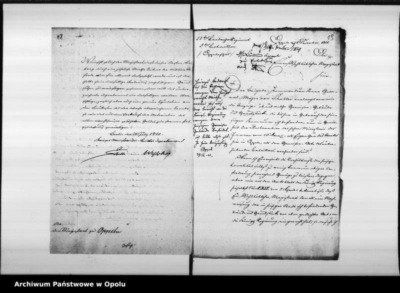 Obraz 15 z jednostki "Acta die bei der Stadt Oppeln dem Staate gehörenden [Garnisongebäude] so wie die Verwei[...] und die Miethe für die Hauptwacht Vol. I de anno 1821"