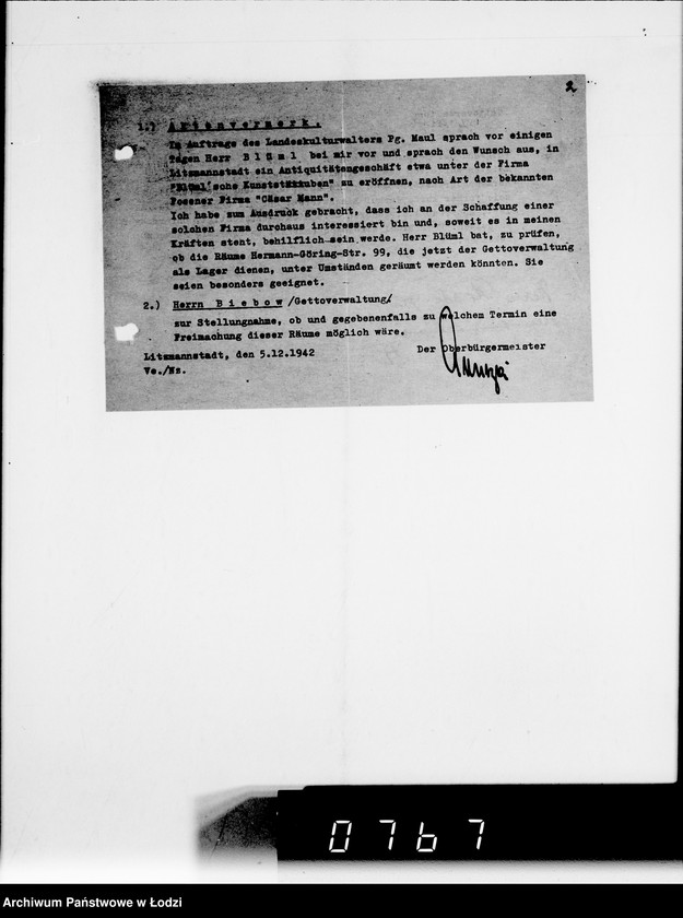 Obraz 6 z jednostki "Lager Hermann-Gör.Str.39.Herr Straube. [Korespondencja w sparwie wydania i przyjęcia towarów]"