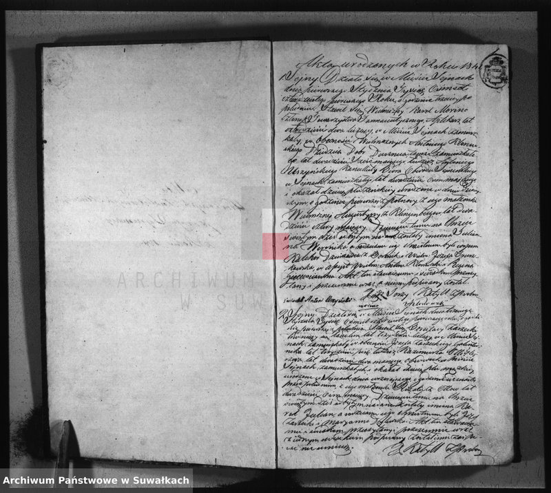 image.from.unit.number "Akta urodzonych, zaślubionych i umarłych parafii sejneńskiej z roku 1841"