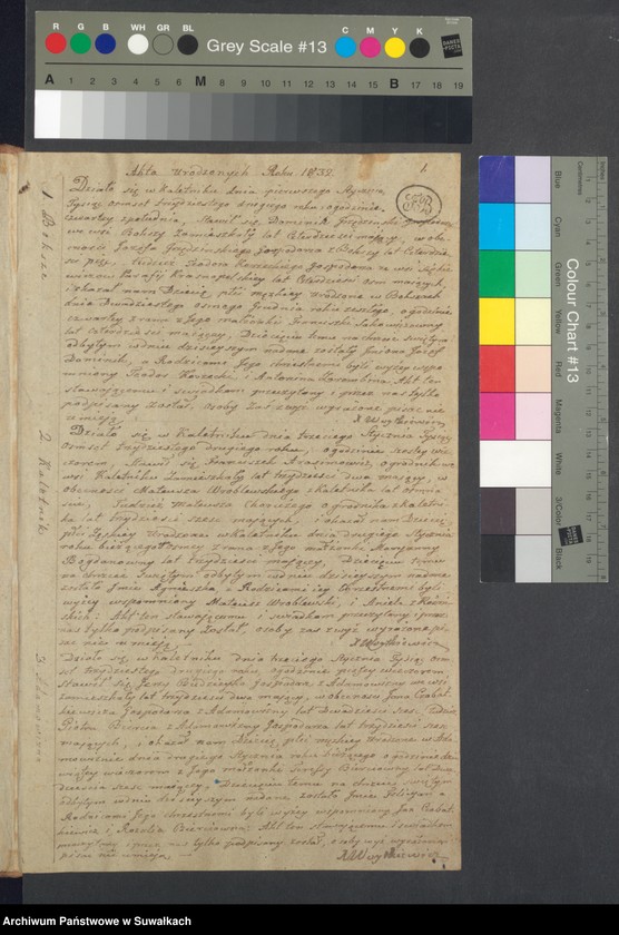 image.from.unit.number "Duplikat Aktów Urodzonych Zaślubionych i Umarłych w Parafii Kaletnickiey Roku 1832"