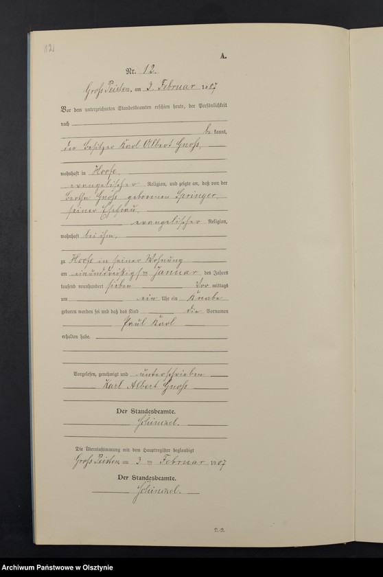 Obraz 14 z jednostki "Geburts-Neben-Register Nr 1 - 35"