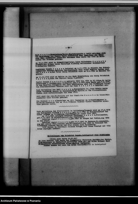 Obraz 9 z jednostki "Genealogische Mitteilungen der Familie Ganske"