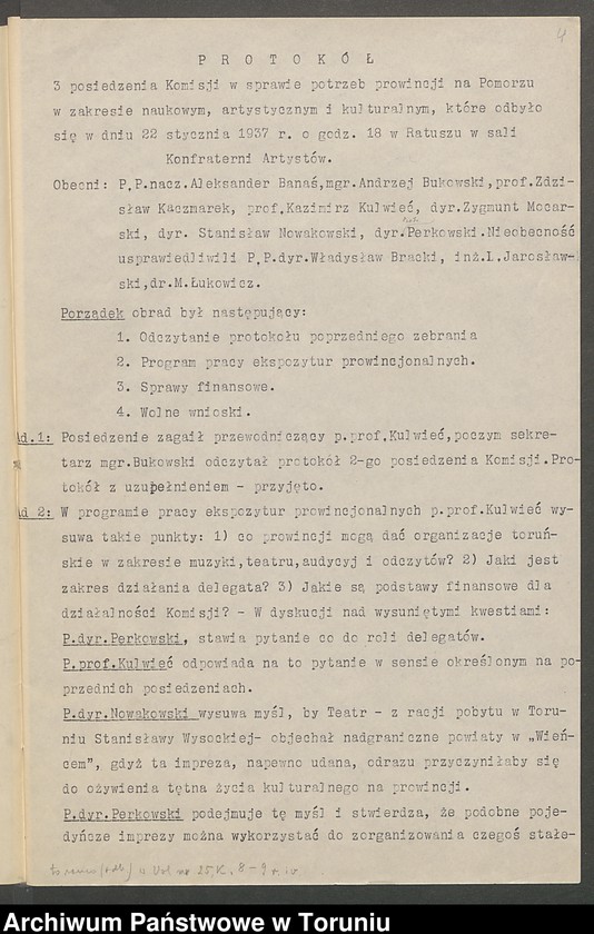 image.from.unit.number "[Protokoły posiedzeń Komisji w sprawie potrzeb prowincji na Pomorzu w zakresie naukowym, artystycznym i kulturalnym]"