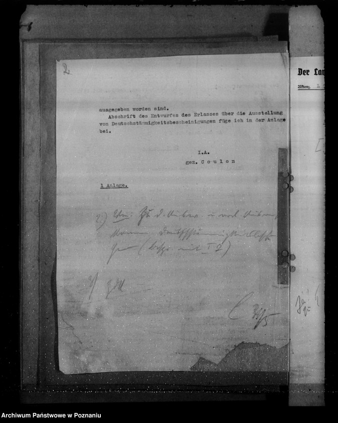 Obraz 6 z jednostki "Zarządzenia i korespondencja w sprawie zaświadczeń o pochodzeniu niemieckim"