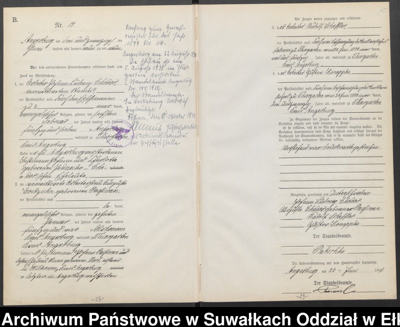 image.from.unit.number "Heiraths-Neben-Register des Preussischen Standes-Amtes Angerburg Kreis Angerburg"