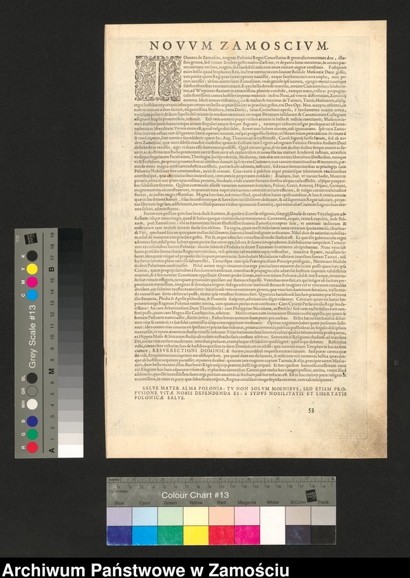 image.from.unit.number "Zamoscivm. Nuoa Poloniae civitas, à magnificio eius regni Cancellario à fundamentis exitructa – plan Zamościa wg sztychu Georga Brauna i Fransa Hogenberga"