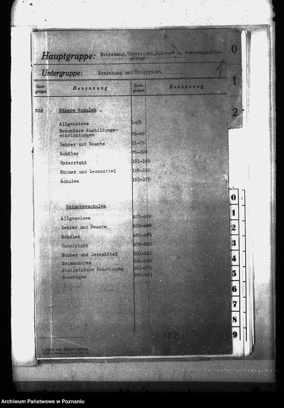 Obraz 5 z jednostki "Aktenplan der Heimoberschulen"