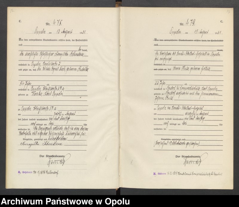 Obraz 10 z jednostki "[Rejestr zgonów] 1931 Tom II Nr 468-746"
