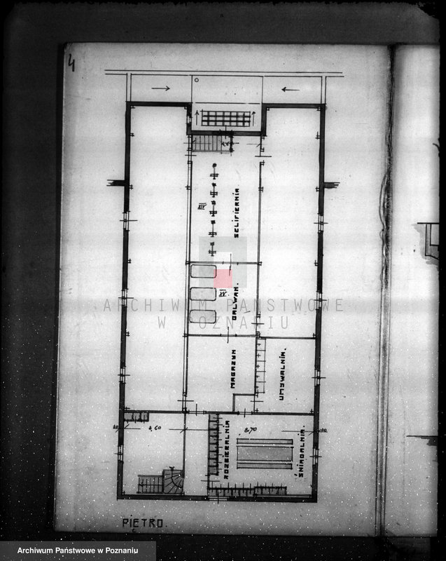 Obraz 8 z jednostki "Rysunek na urządzenie fabryki wyrobów metalowych w budynku fabrycznym zakładów przemysłowych "Prasometal" przy ul. Focha nr 88"