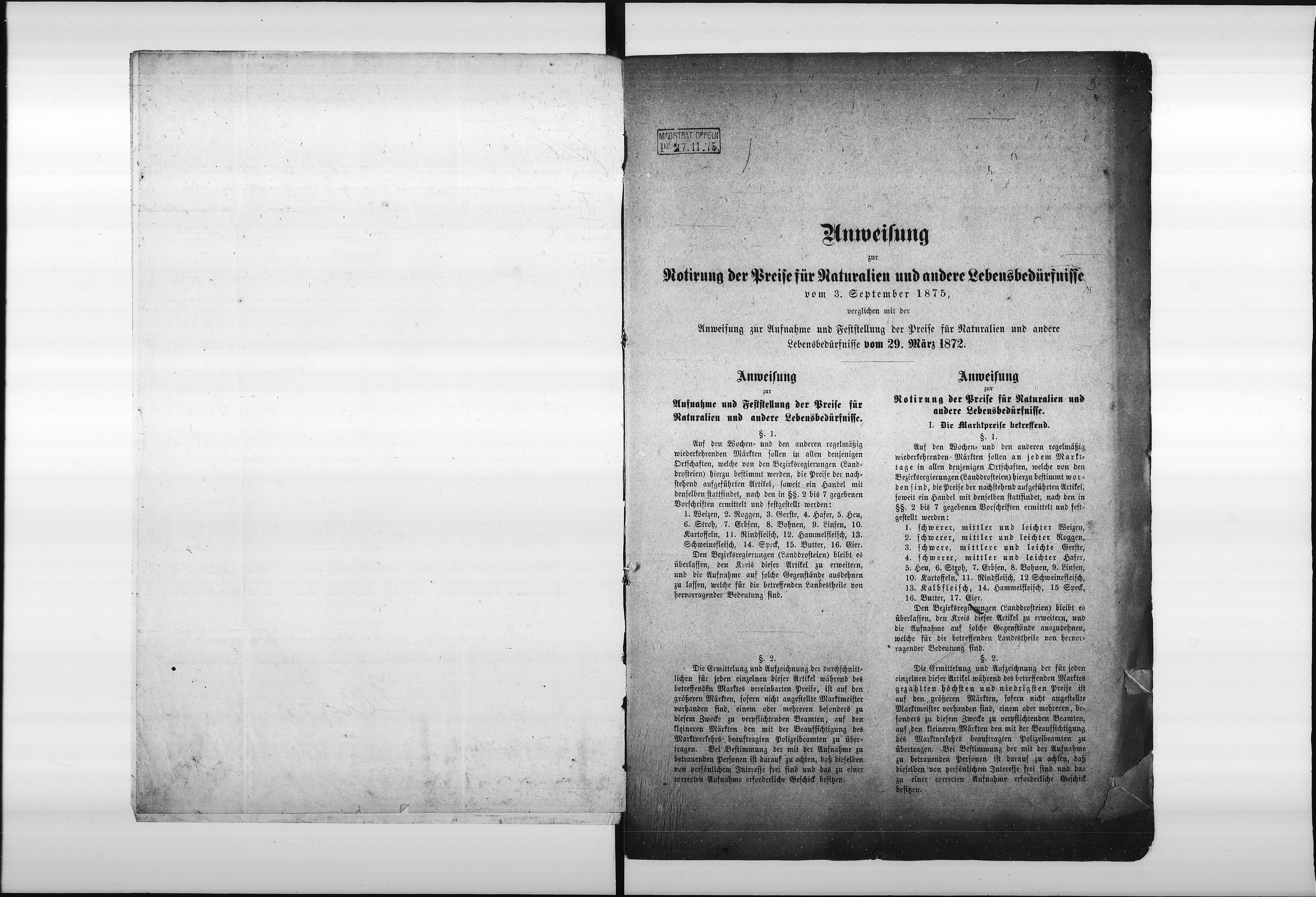 Obraz 7 z jednostki "Acta des Magistrats zu Oppeln betreffend Marktpreis-Tabellen"