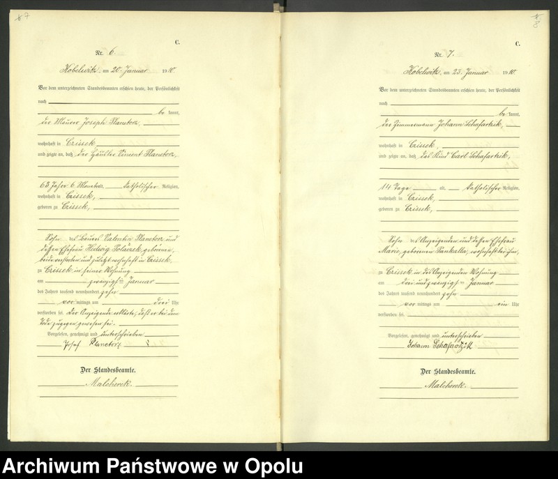 image.from.unit.number "Urząd Stanu Cywilnego Kobylice Księga Zgonów Rok 1910-1911"