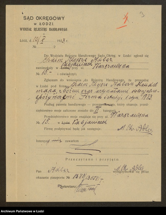 Obraz 5 z jednostki "M.Ch.Adler- handel mąką i zbożem"