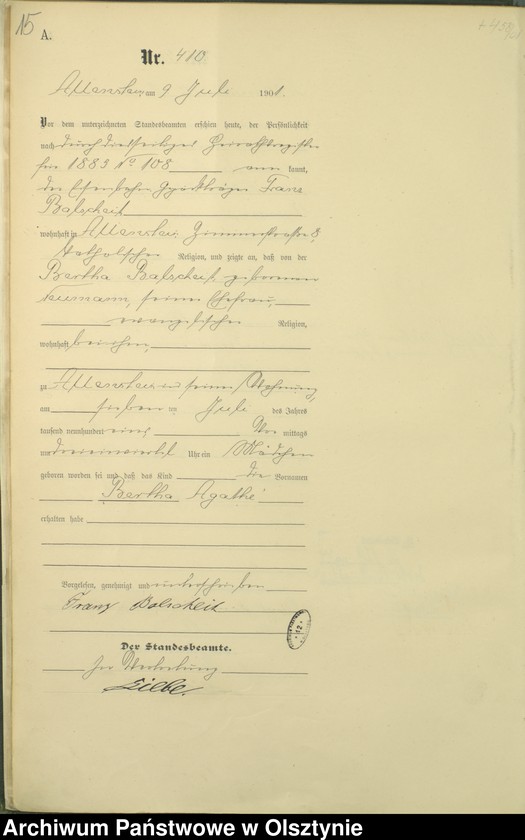 image.from.unit.number "Geburts-Haupt-Register Tom II,Nr 397 - 767"