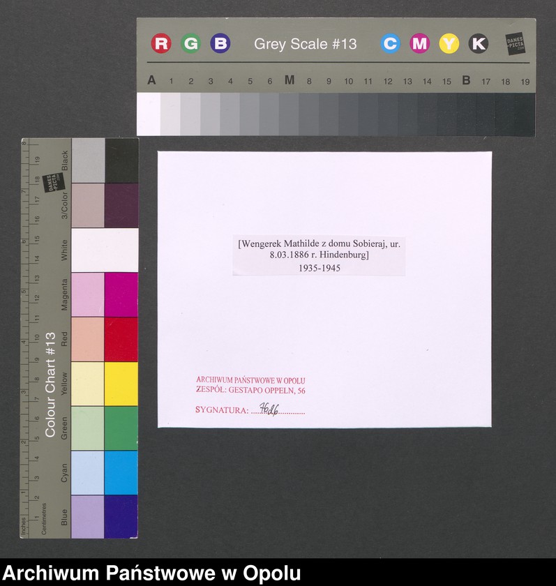 Obraz 2 z jednostki "[Wengerek Mathilde z domu Sobieraj, ur. 8.03.1886 r. Hindenburg]"