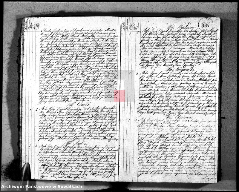 image.from.unit.number "Księga aktów ślubnych gminy suwalskiey, powiatu dąbrowskiego w departamencie łomżyńskim od dnia 1 maja 1813 po 1 maja 1814"