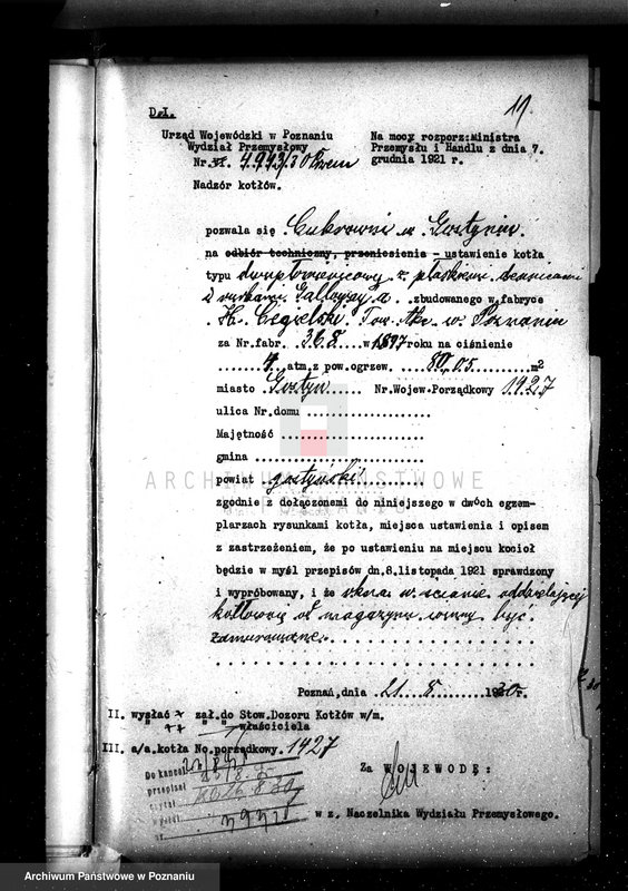 Obraz 19 z jednostki "Cukrownia w Gostyniu nr woj. kotła 1429"