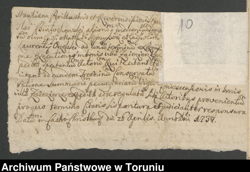 image.from.unit.number "Teresa z Konopackich Kruszyńska, kasztelanowa gdańska-akta procesowe przeciw księdzu Stanisławowi Białochoskiemu (Białochowski), kanonikowi kijowskiemu"