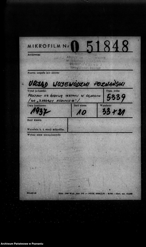 Obraz 2 z jednostki "Projekt na budowę tartaku w Gądkach /wł. Zakłady Kórnickie/"