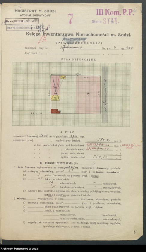 image.from.unit.number "Księga inwentarzowa nieruchomości m. Łodzi ul. Spacerowa"