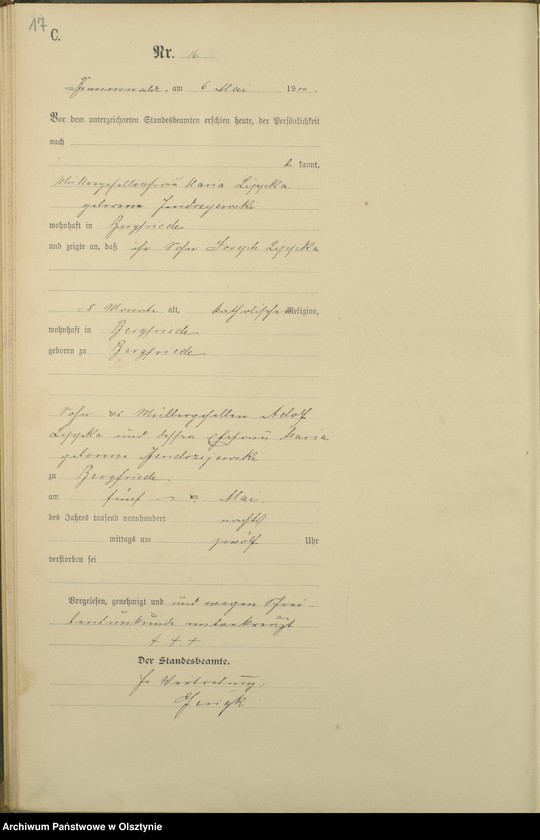 image.from.unit.number "Sterbe-Haupt-Register Nr 1 - 65"