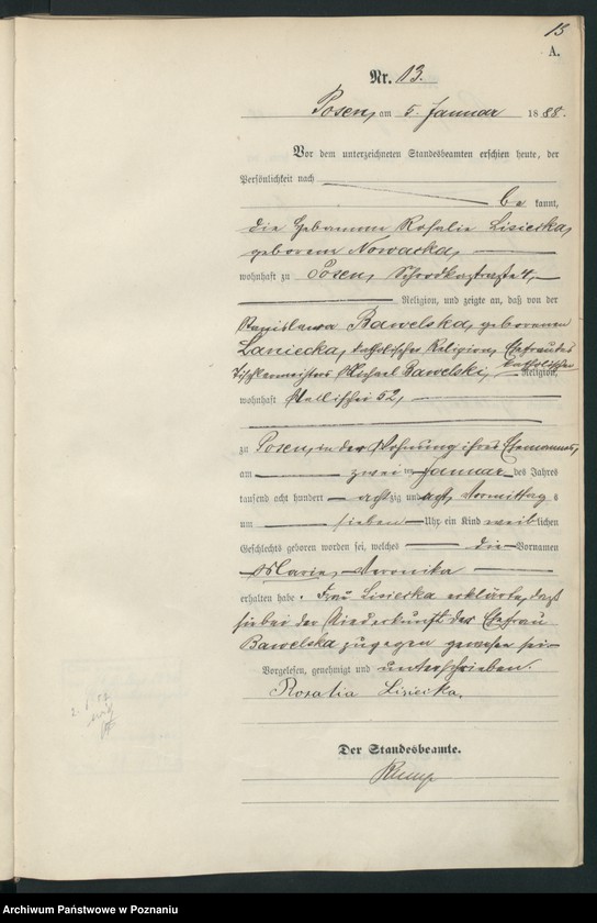 Obraz 16 z jednostki "Księga urodzeń t. I"