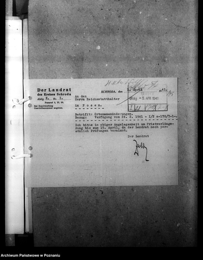 Obraz 19 z jednostki "Ortsnamenänderung - Kreis Schroda (Środa)"