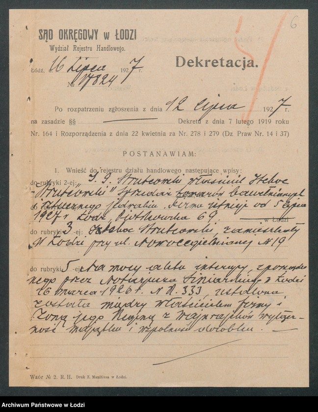 Obraz 8 z jednostki "J. G.Strutcowski- sprzedaż towarów bawełnianych i sztucznego jedwabiu"