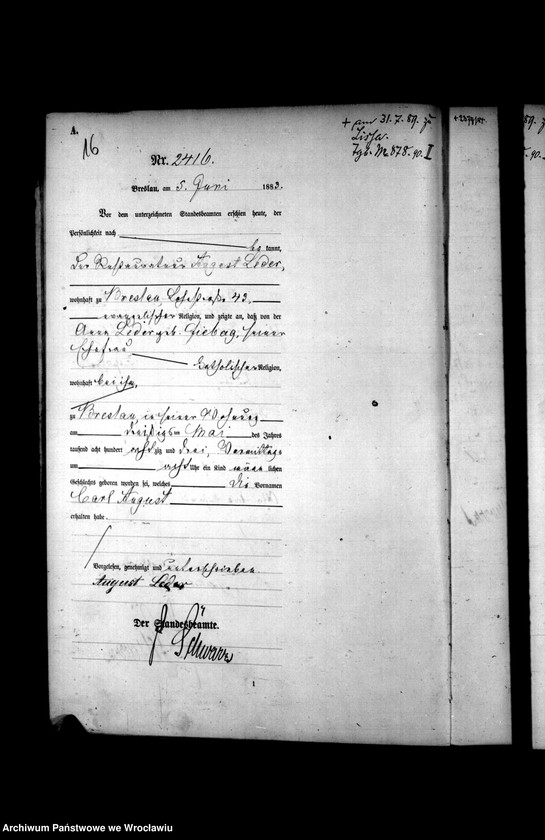 image.from.unit.number "Geburts-Haupt-Register Breslau II 1883 Band 7"