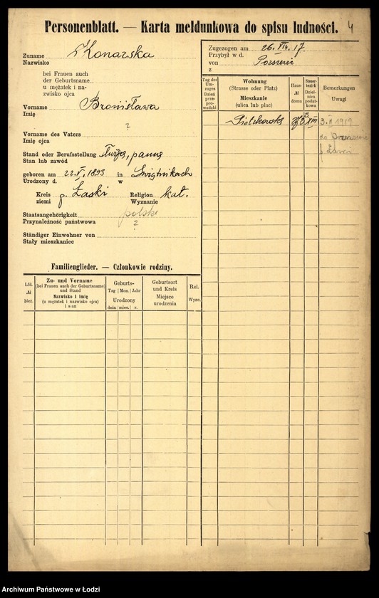 Obraz 6 z jednostki "[Spis ludności Łodzi] Konalska - Konga"