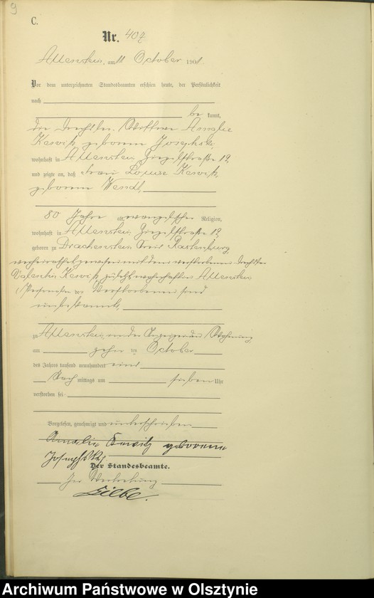 image.from.unit.number "Sterbe-Haupt-Register Tom II,Nr 400 - 542"