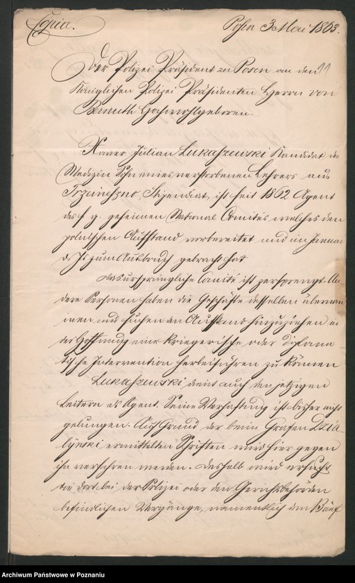 Obraz 18 z jednostki "A. betr. den österreichischen Untertan Nowina von Smaglowski, den Wladislaus Smisniewicz, Student aus Schroda, den Ludwik von Smoleński, Gutsbesitzer aus Plock"