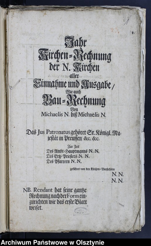 image.from.unit.number "Anweisungen betreffend der Kirchen-Kasse und anderen Sachen"