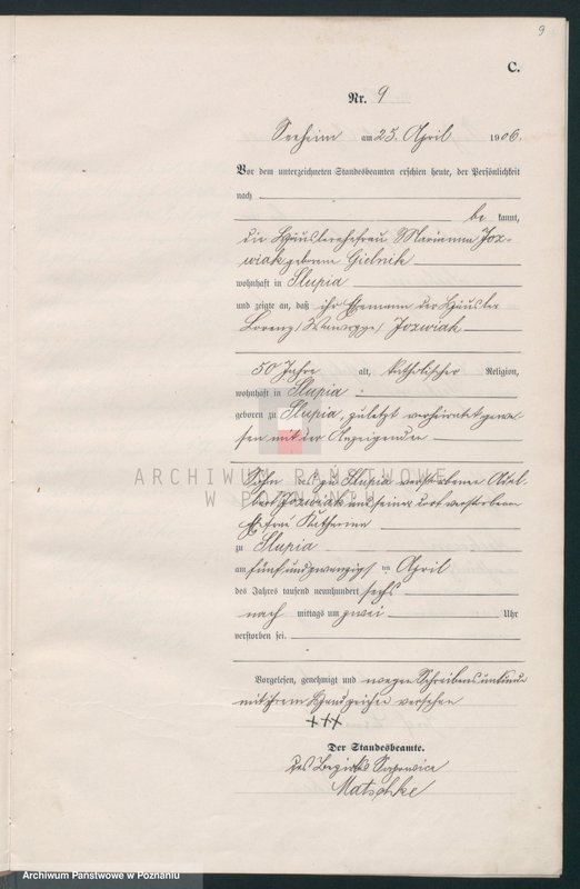 Obraz 12 z jednostki "Sterbe-Haupt-Register"