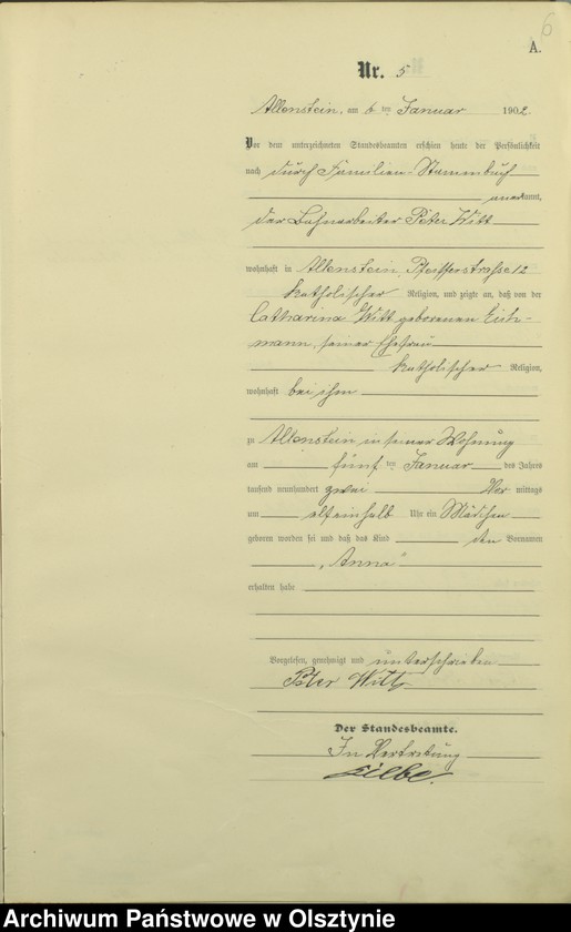 image.from.unit.number "Geburts-Haupt-Register Tom I,Nr 1 - 399"