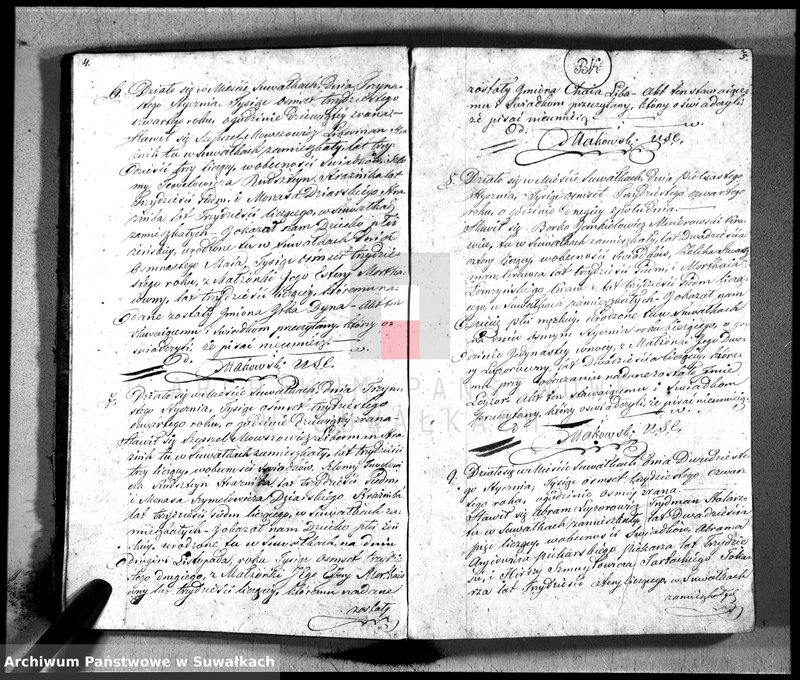 image.from.unit.number "Duplikat Akt Urzędnika Stanu Cwilnego Wyznania Moyżeszowego Okręgu Suwalskiego i Jeleniewskiego Urodzonych, Zaślubionych i Zmarłych z roku 1834"