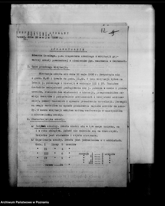 Obraz 16 z jednostki "Prywatna Szkoła Powszechna z niemieckim językiem nauczania Owińska powiat Poznański"
