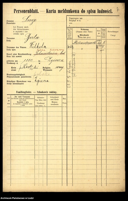 Obraz 9 z jednostki "[Spis ludności Łodzi] Legart - Lemke"