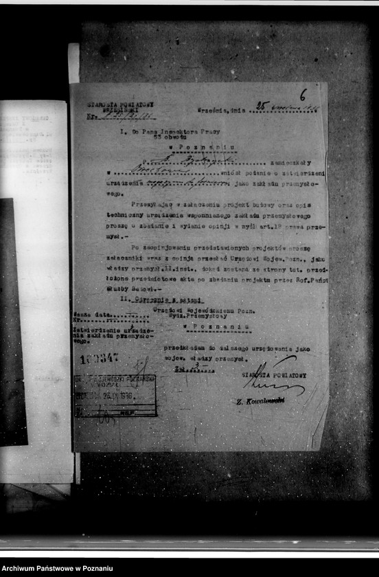 Obraz 10 z jednostki "Zatwierdzenie zakładu przemysłowego /Budowa magazynu/ fabryki drzewa/ / Bystrzyckiego w Orzechowie Zjednoczone Fabryki Przeróbki Drzewa"